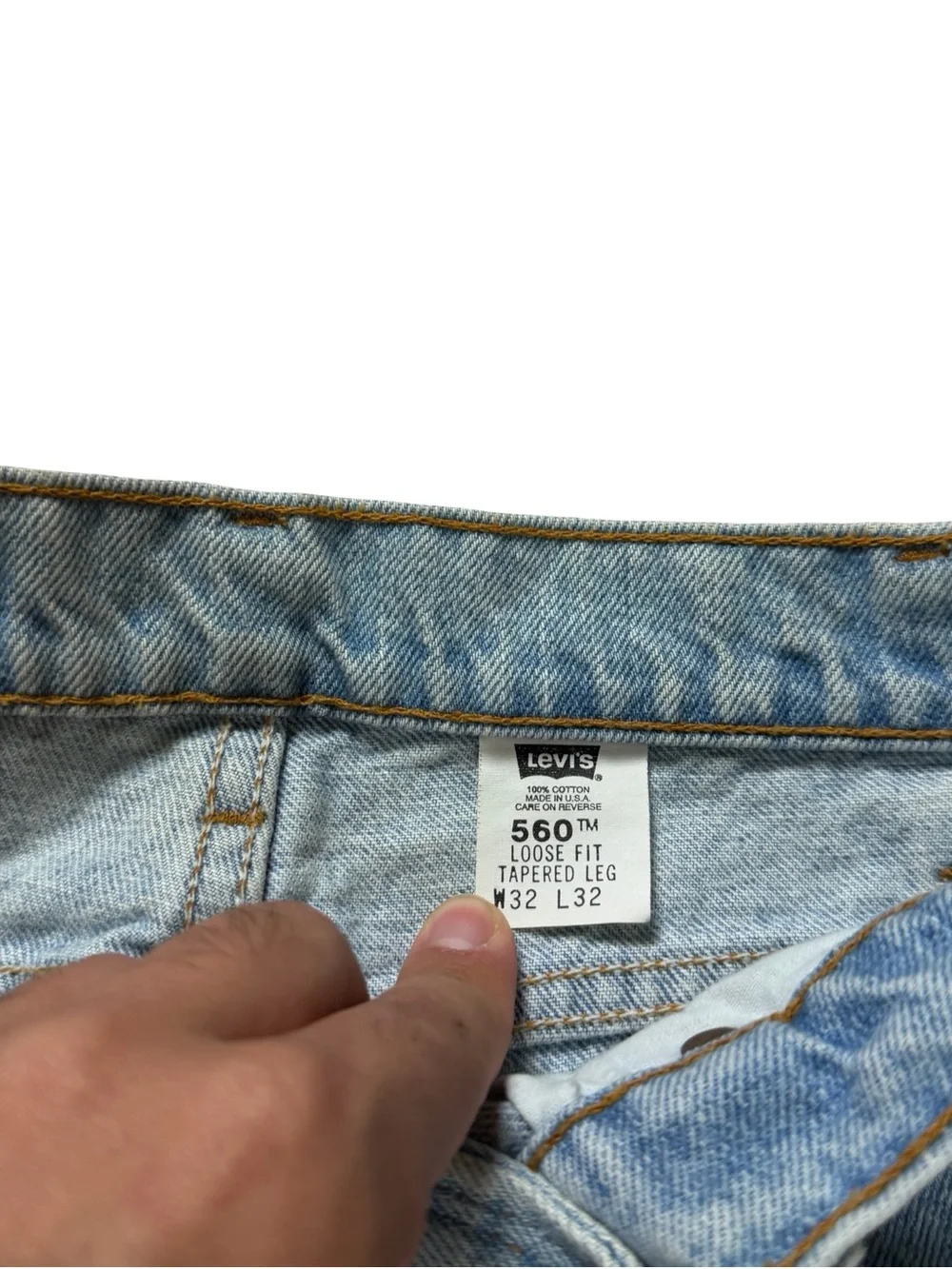 Vintage 90s Levis 560 Loose Fit Tapered Leg Light Wash Blue Jeans Size 32x32